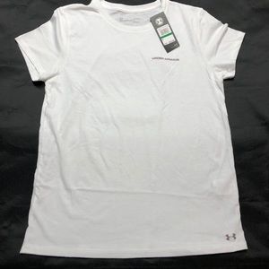 Under armour white shirt sleeve Heat gear cotton